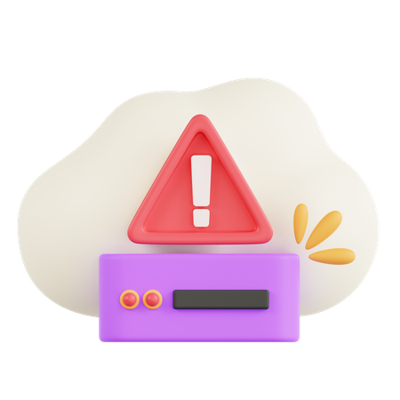 Cloud Storage Warning  3D Icon