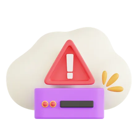 Cloud Storage Warning  3D Icon