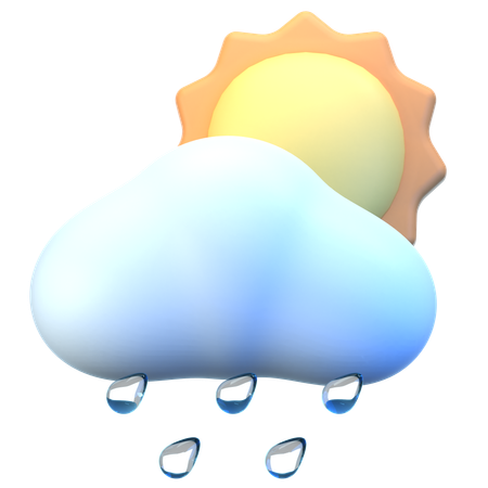Cloud Sun Rain  3D Icon