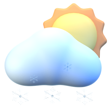 Cloud Sun Snow  3D Icon