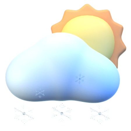 Cloud Sun Snow  3D Icon