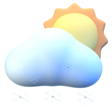 Cloud Sun Snow  3D Icon