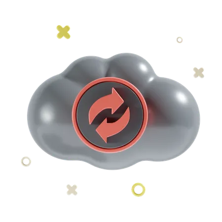 Cloud Sync 3 D Icon 3D Icon
