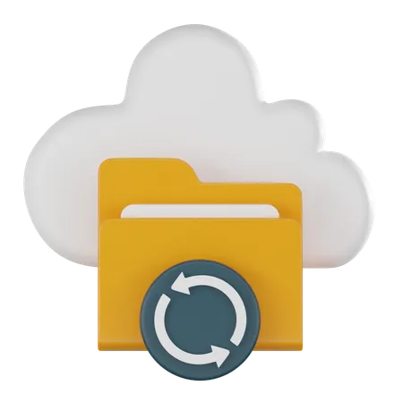 Sync Folder Document File On Cloud Icon Perfect For Technology Concepts Data Management And Online Connectivity Visuals 3 D Render Illustration 3D Icon