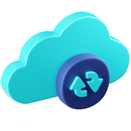 Cloud Sync  3D Icon