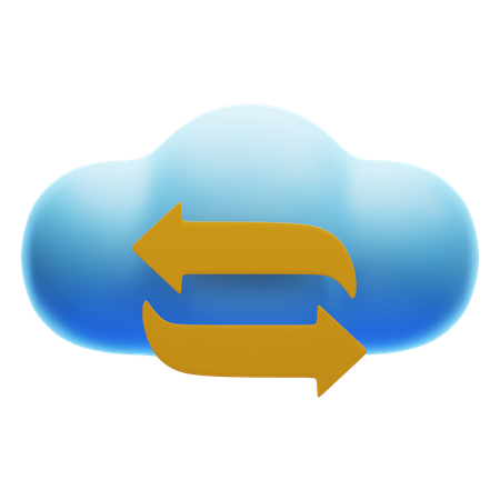 Cloud Sync  3D Icon