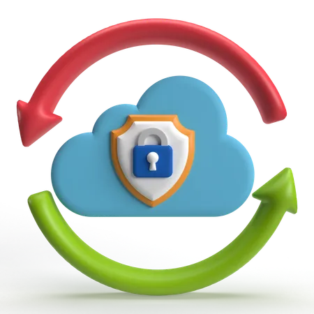 Cloud Sync  3D Icon