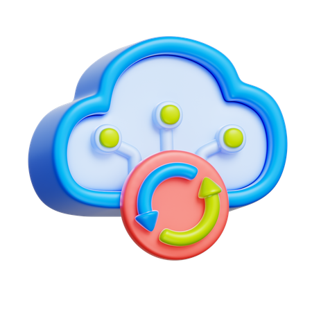 Cloud Sync  3D Icon