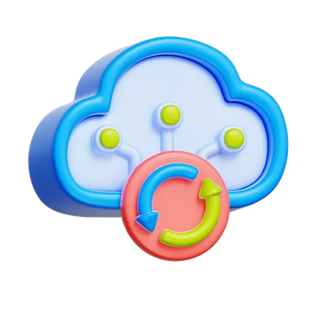 Cloud Sync  3D Icon