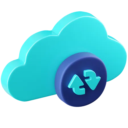 Cloud Sync  3D Icon