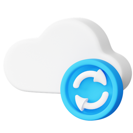 Cloud Sync  3D Icon