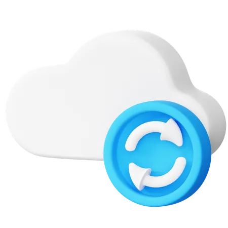 Cloud Sync  3D Icon