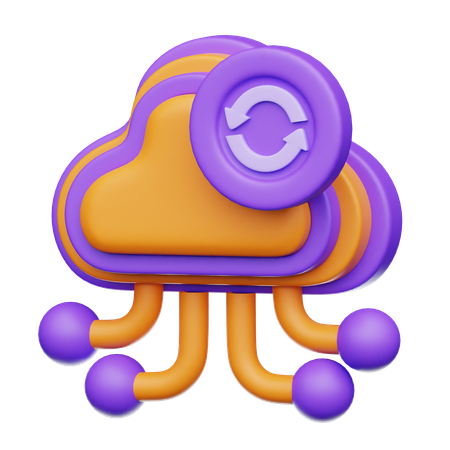 Cloud Sync  3D Icon