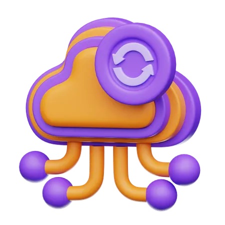 Cloud Sync  3D Icon