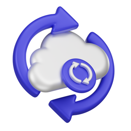 Cloud Sync  3D Icon