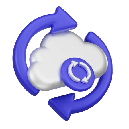 Cloud Sync  3D Icon