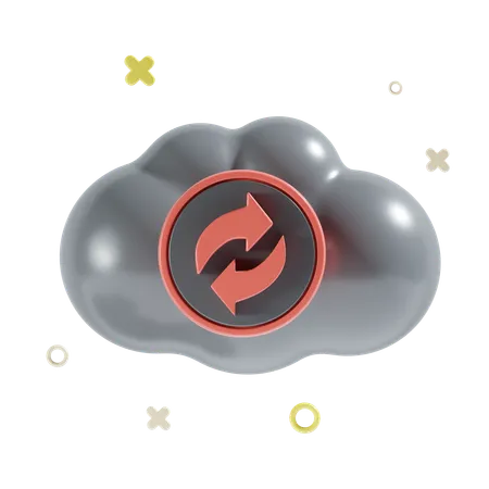 Cloud Sync  3D Icon