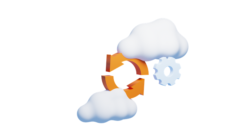 Cloud Sync  3D Icon