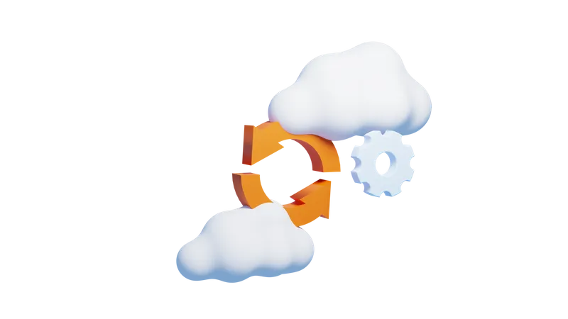 Cloud Sync  3D Icon