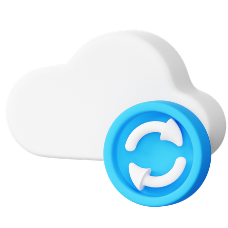 Cloud Sync  3D Icon