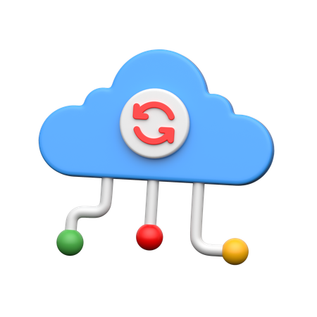 Cloud Sync  3D Icon