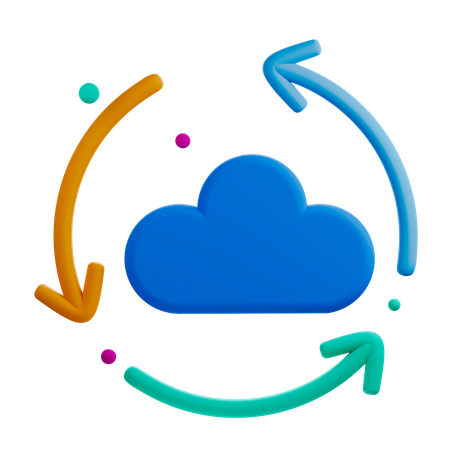 Cloud Sync  3D Icon