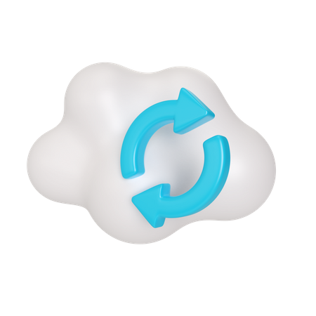 Synchronisation cloud  3D Illustration