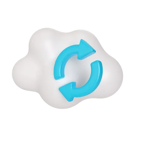 Synchronisation cloud  3D Illustration