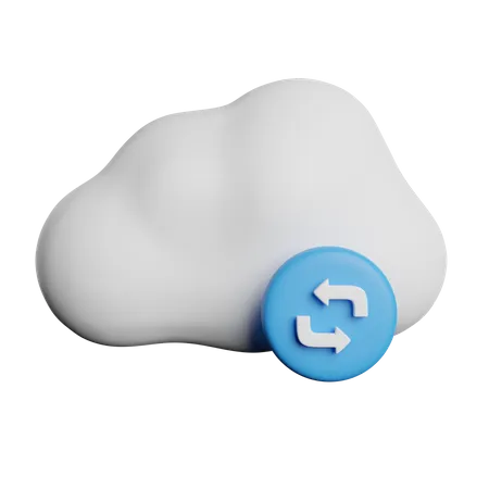 Cloud Sync 3D Icon