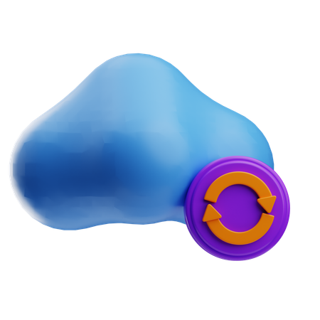 Cloud Sync Internet Security  3D Icon