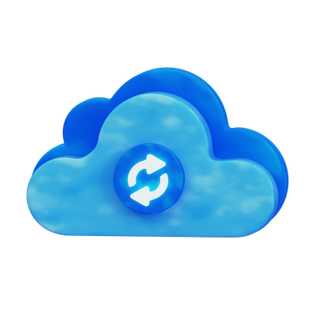 Cloud Sync Loop  3D Icon