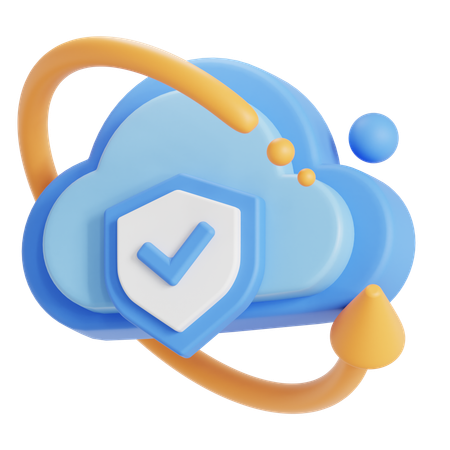 Cloud Sync Protection  3D Icon