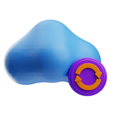 Cloud Sync Internet Security  3D Icon