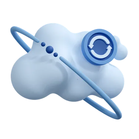 Cloud-Synchronisierung  3D Icon