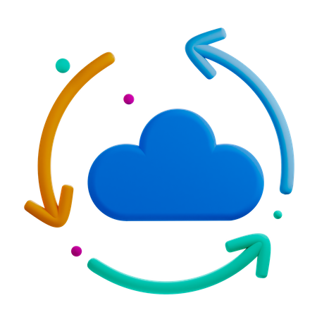Cloud-Synchronisierung  3D Icon