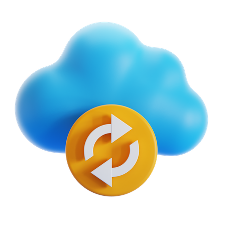 Cloud-Synchronisierung  3D Icon