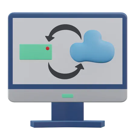 Synchronization Cloud Computing 3 D Icon Illustration With Transparent Background 3D Icon