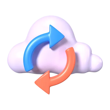 This Is Cloud Synchronization 3 D Render Illustration Icon It Comes As A High Resolution PNG File Isolated On A Transparent Background The Available 3 D Model File Formats Include BLEND OBJ FBX And GLTF 3D Icon