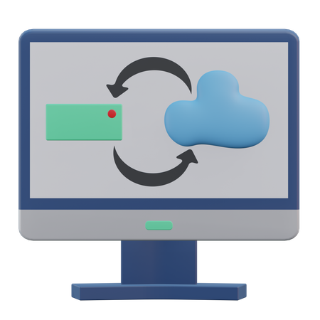 Cloud Synchronization  3D Icon