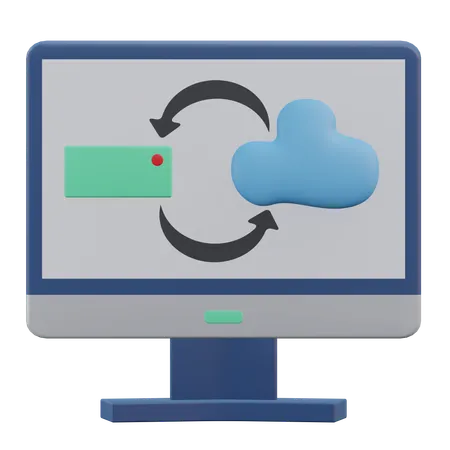 Cloud Synchronization  3D Icon