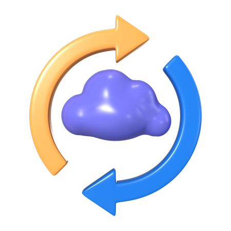 Cloud Synchronization  3D Icon