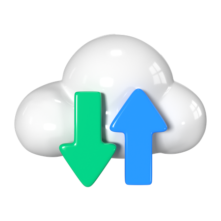 Cloud Synchronization  3D Icon