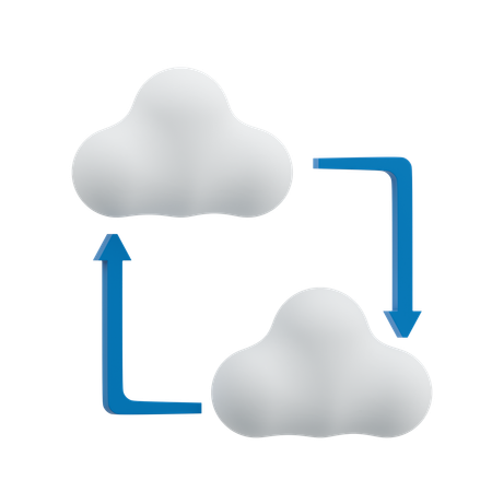 Cloud Synchronization  3D Icon