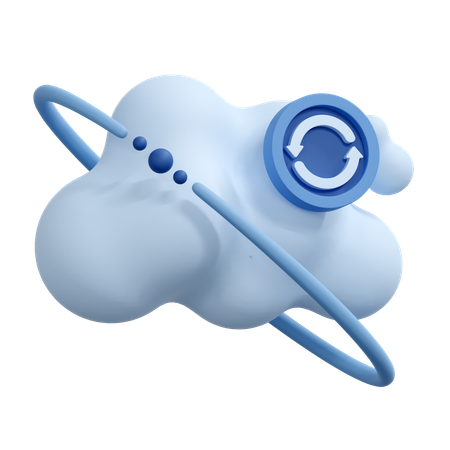 Cloud Synchronization  3D Icon