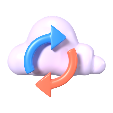 Cloud Synchronization  3D Icon