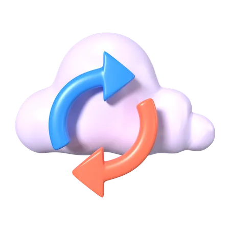 Cloud Synchronization  3D Icon