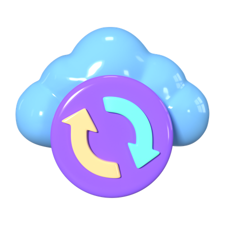 Cloud Synchronization  3D Icon