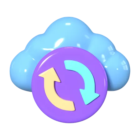 Cloud Synchronization  3D Icon