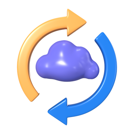 Cloud Synchronization  3D Icon