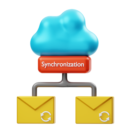 Cloud Synchronization Email  3D Icon